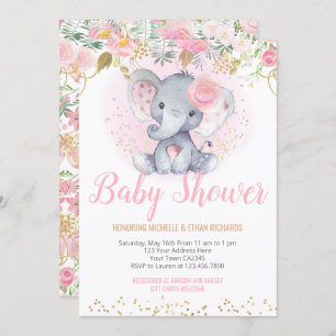 Invitation Baby shower des éléphants
