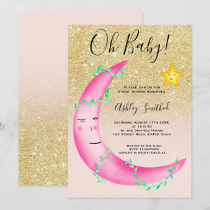 Invitation baby shower des étoiles de la lune de parties scin