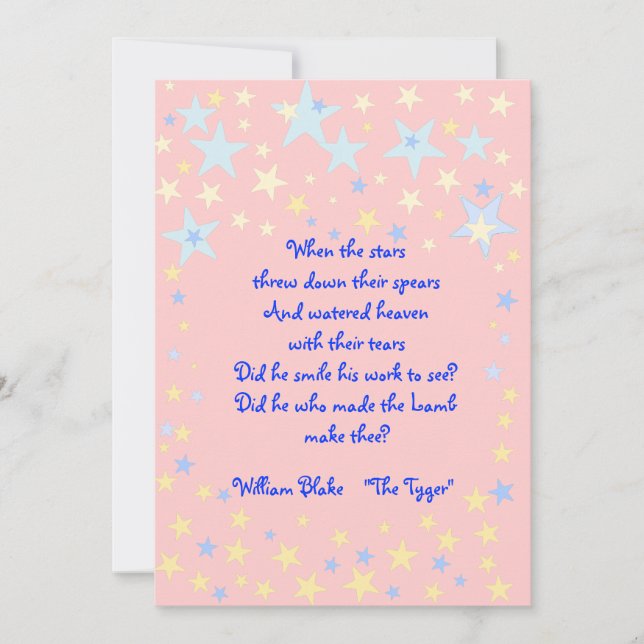 Invitation Baby shower des étoiles roses (Devant)