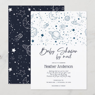 Invitation Baby shower des étoiles spatiales par courrier