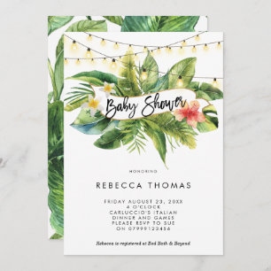 Invitation baby shower des feux de forêt tropicale