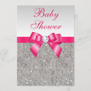 Invitation Baby shower des filles des Bow-Girls roses