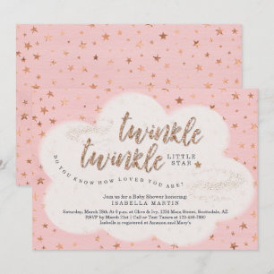 Invitation Baby shower des filles Twinkle Twinkle Little Star