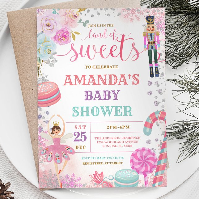 Invitation Baby shower des flocons de neige de Noël d'hiver (Créateur téléchargé)