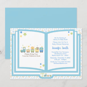 Invitation Baby shower des Garçons à thème du livre de train