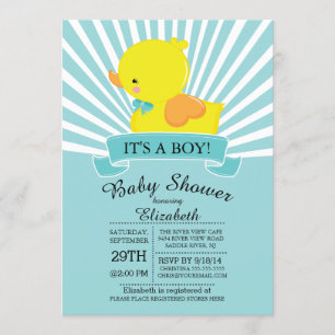 Invitation Baby shower des garçons de canard en ca