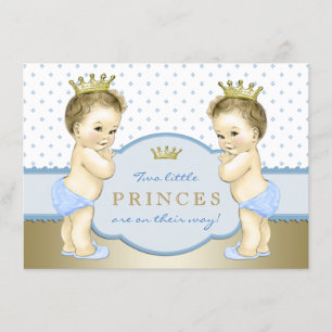 Invitation Baby shower des garçons de Prince Twin