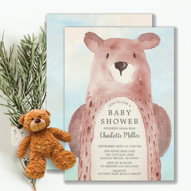 Invitation Baby shower des garçons d'ours doux (Créateur téléchargé)