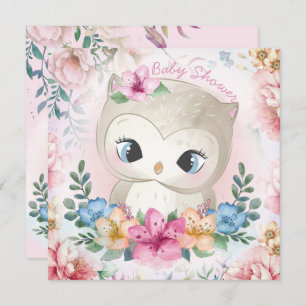 Invitation Baby shower des hiboux