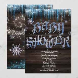 Invitation Baby shower des Icicles congelés Winter Wonderland