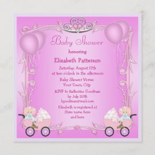 Invitation Baby shower des jeunes filles jumelles roses de la