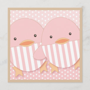 Invitation Baby shower des jumelles roses