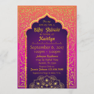 Invitation Baby shower des nuits de Bollywood