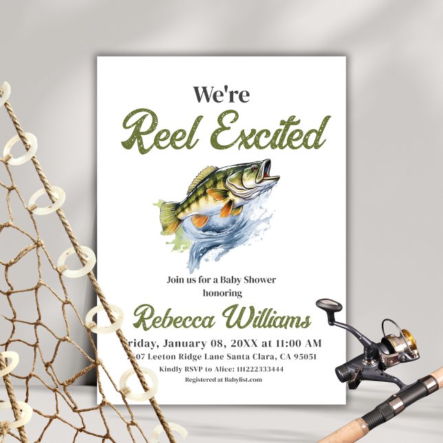 Invitation Baby shower des pêcheurs de gros poissons de Reel (Créateur téléchargé)