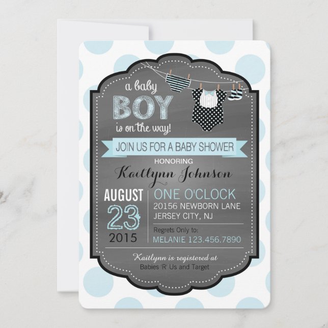 Invitation Baby shower des plongeurs et des cravat (Devant)