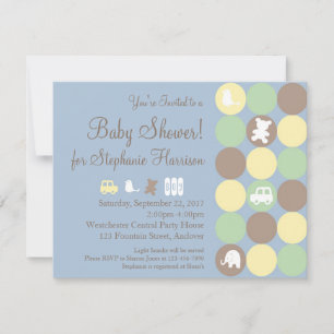 Invitation Baby shower des points en poudre