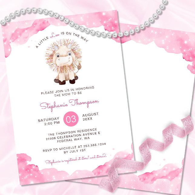 Invitation Baby shower des signes astrologiques de Leo célest (Celestial Leo Astrology Sign Baby Shower Invitation)
