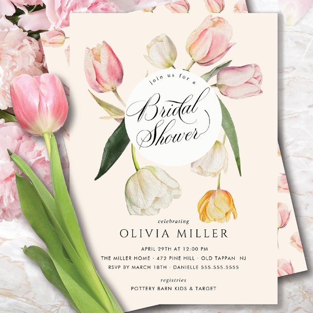 Invitation Baby shower des tulipes gracieuses (Créateur téléchargé)
