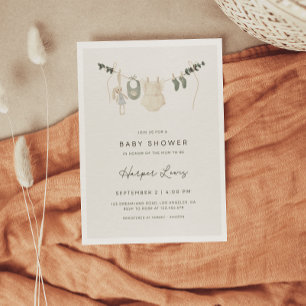 Invitation Baby shower des vêtements neutres selon le genre I