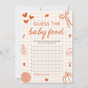 Invitation Baby shower Dessiné À La Main Automne Devinez La N
