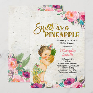 Invitation Baby shower d'été à l'ananas