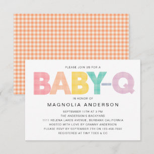 Invitation baby shower d'été En vichy bébé-Q