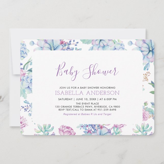 Invitation Baby shower d'été floral tropical moderne (Devant)