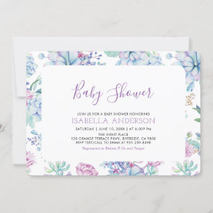 Invitation Baby shower d'été floral tropical moderne