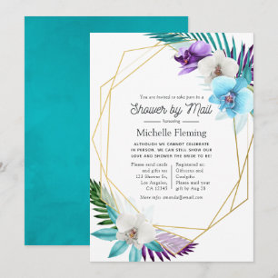 Invitation Baby shower d'été géométrique tropical par la post