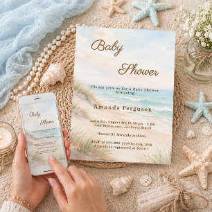 Invitation Baby Shower d'été plage côtière