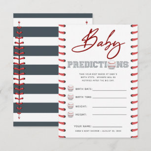 Invitation Baby shower Devinant Jeu prédictions bébé