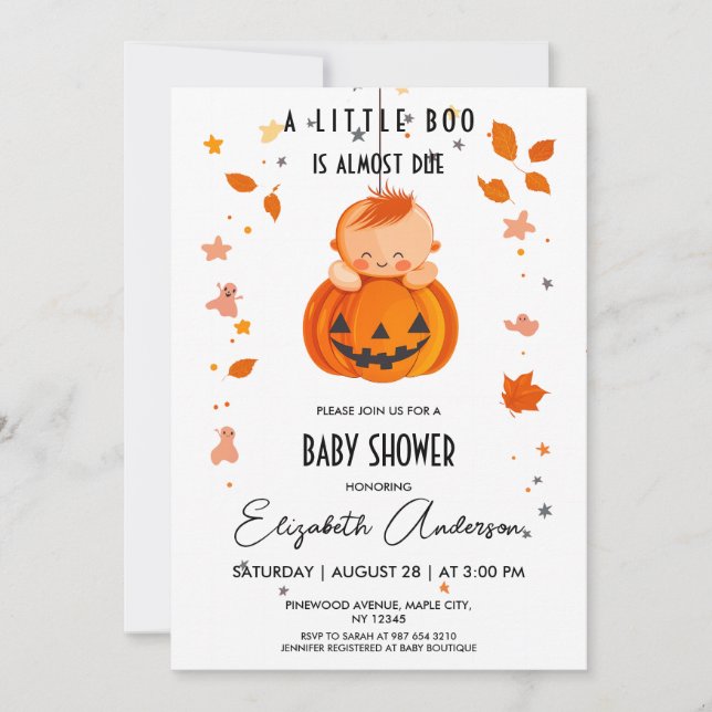 Invitation Baby shower d'Halloween (Devant)