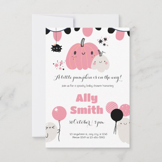Invitation Baby shower d'Halloween (Devant)