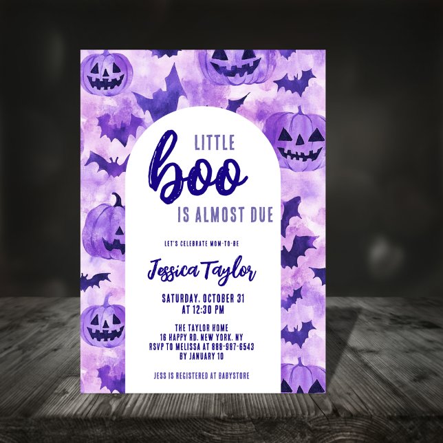 Invitation Baby shower d'Halloween Citrouille de chauve-souri (Créateur téléchargé)