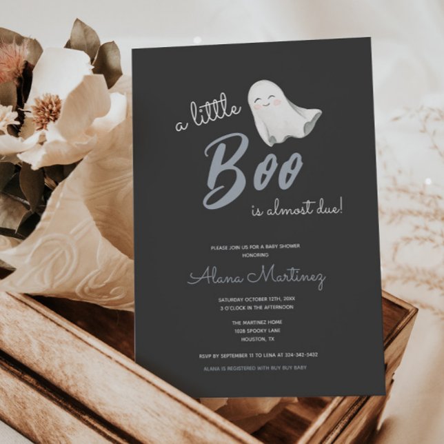 Invitation Baby shower d'Halloween de Little Boo | (Créateur téléchargé)