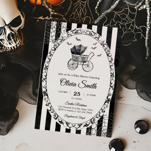 Invitation Baby shower d'Halloween de transport gothique