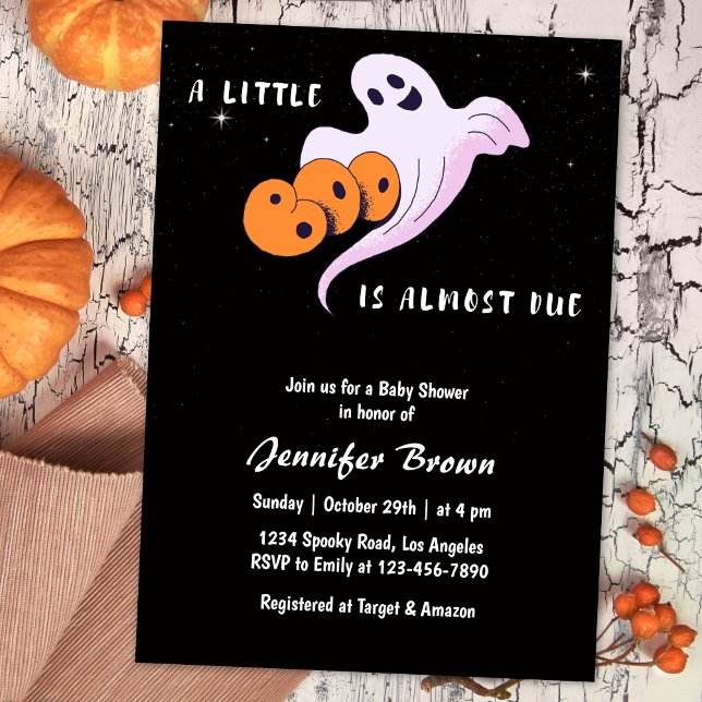 Invitation Baby shower d'Halloween Little Boo (Créateur téléchargé)