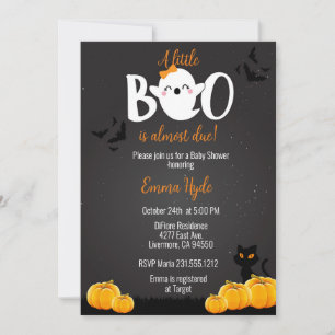 Invitation Baby shower d'Halloween Little Boo Girl