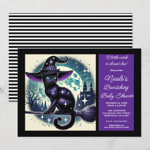 Invitation Baby shower d'Halloween magique de la sorcière de