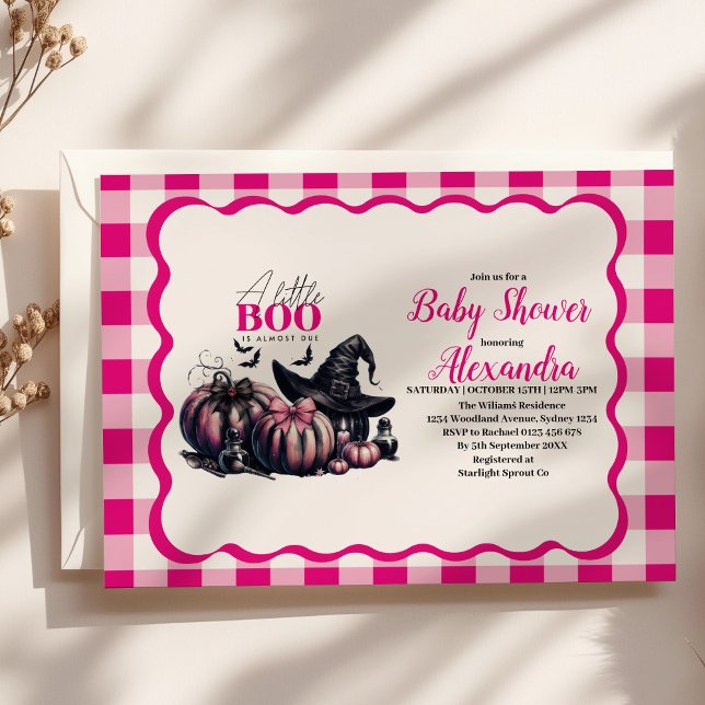 Invitation Baby shower d'Halloween rose (Créateur téléchargé)