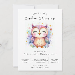 Invitation Baby shower d'hiboux amusant et imprimable