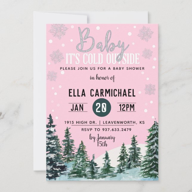 Invitation Baby shower d'hiver (Devant)