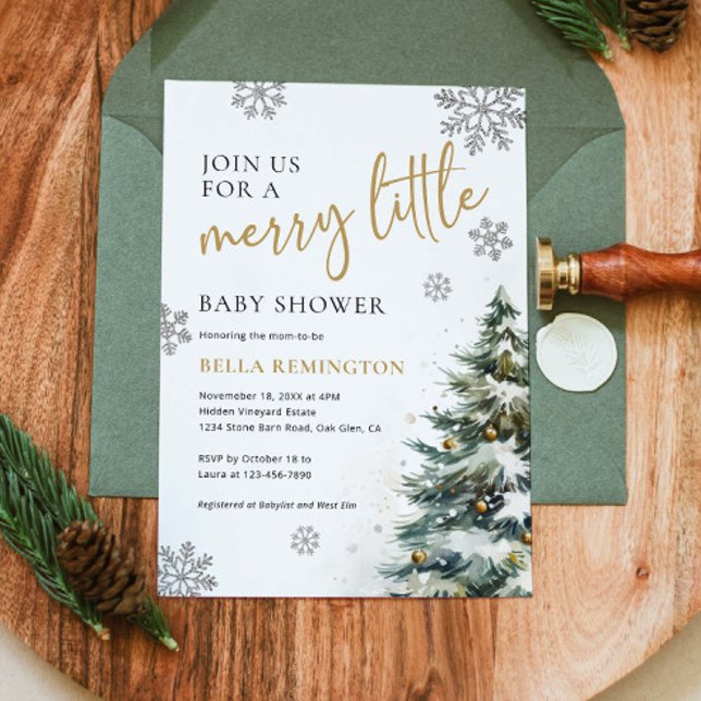 Invitation Baby shower d'hiver, bébé de Noël (Créateur téléchargé)