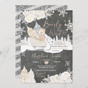 Invitation Baby shower d'hiver blanc crémeux