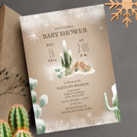 Baby shower d'hiver de Cactus à neige du désert