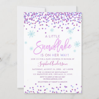 Invitation Baby shower d'hiver de Fille de Feu de Neige