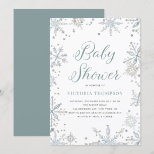 Invitation Baby shower d'hiver de la Parties scintillant des 