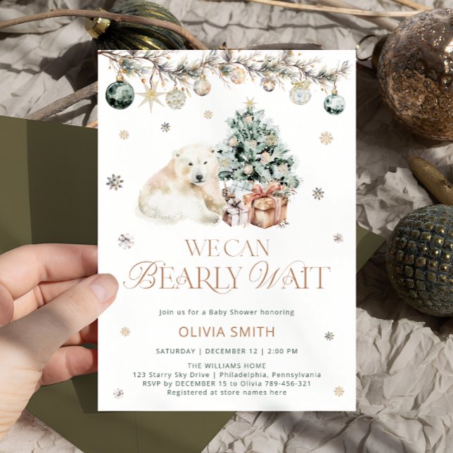 Invitation Baby shower d'hiver de l'ours polaire (Créateur téléchargé)