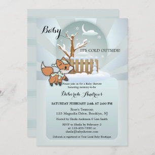 Invitation Baby shower d'hiver de neige sur le ren