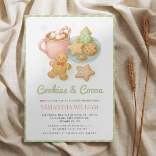 Invitation Baby shower d'hiver des cookies et du cacao